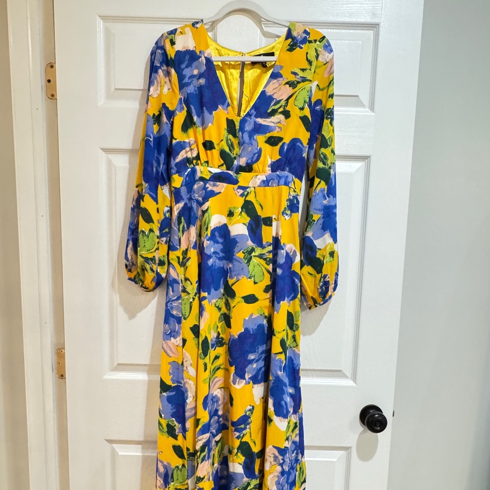 Lulu's Vibrant Floral Long Sleeve Dress